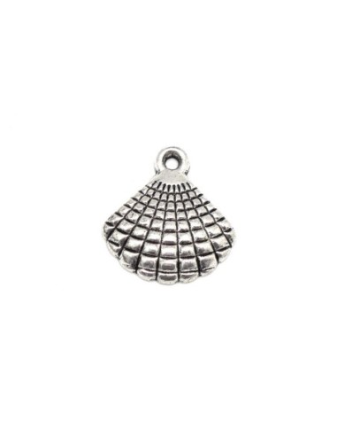 Pendentif argenté coquille saint jacques pas chere en métal