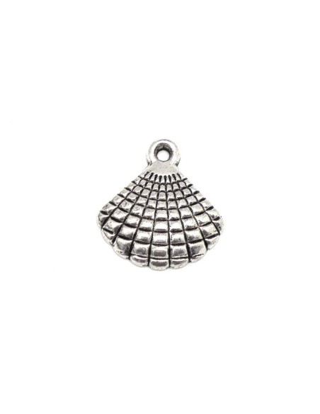 Pendentif argenté coquille saint jacques pas chere en métal