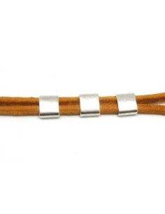 Perle poussoir argenté pour lanière cuir de 7mm 2