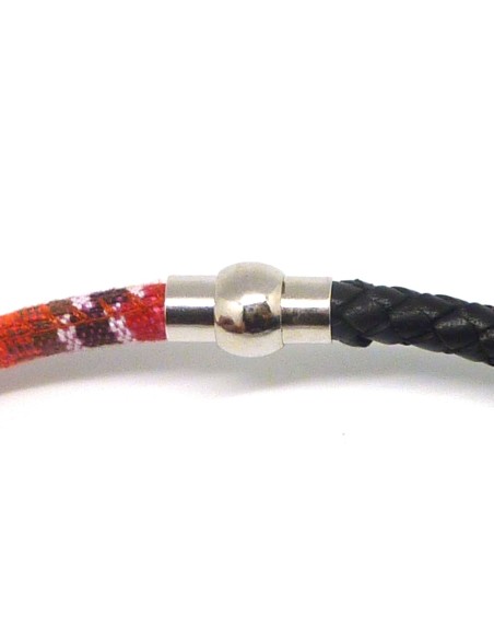 Fermoir aimanté rond en métal argenté pour cordon de 6mm convient au cordon ethnique