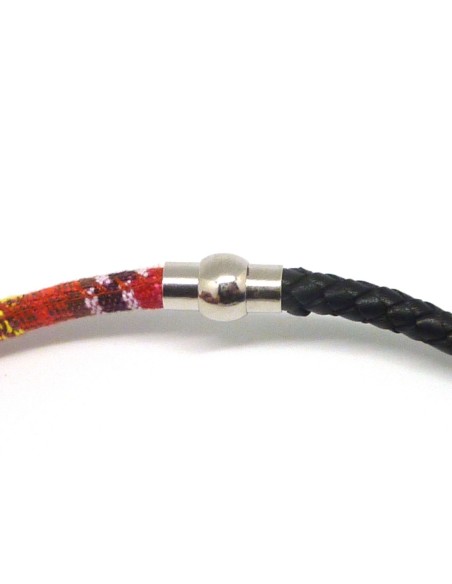 Fermoir aimanté rond en métal argenté pour cordon de 6mm convient au cordon ethnique