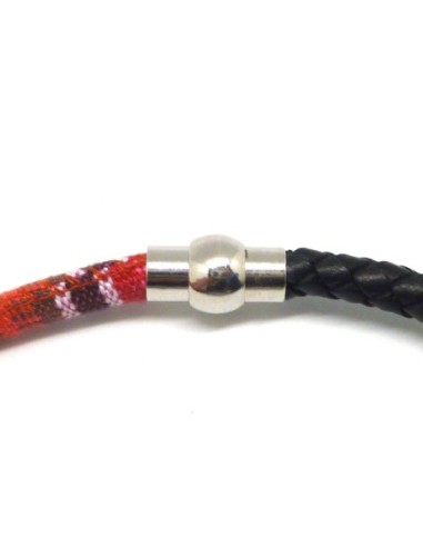 Fermoir aimanté rond en métal argenté pour cordon de 6mm convient au cordon ethnique