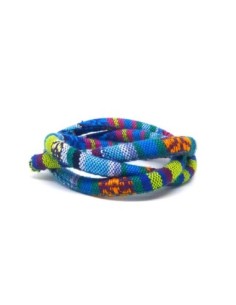 Cordon ethnique 6mm dominante bleu turquoise 2
