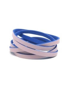 R-1m Cordon plat cuir synthétique mauve pâle et bleu roi...