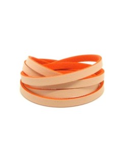 R-1m Cordon plat cuir synthétique orange saumon et corail...