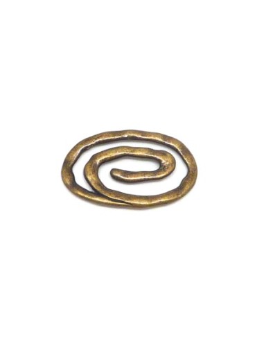 Spirale ovale, connecteur 37 x 22mm en métal de couleur bronze