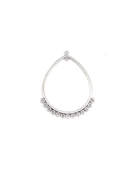 Connecteur losange métal argenté pour boucles d'oreilles