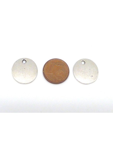 breloque médaillon metal argente