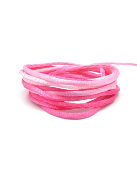 Cordon queue de rat 2mm pas cher dégradé de rose fuchsia