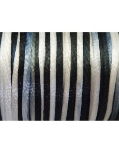 R-Fil Cordon Queue de rat multicolore dégradé de noir,...