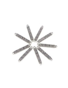 Perle intercalaire tige en métal argenté travaillé 4cm de long