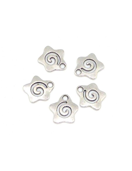 breloque étoile en métal argenté