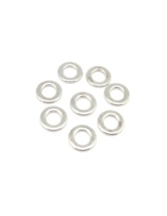 10 anneaux fermés, connecteur 14mm en métal argenté lisse