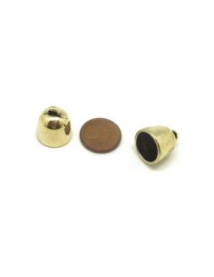 R-4 Embouts rond pour cordon 11-12mm en métal doré pâle... 2