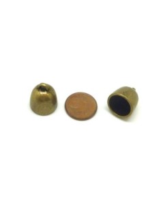 4 Embouts rond pour cordon 11-12mm en métal de couleur bronze lisse 2