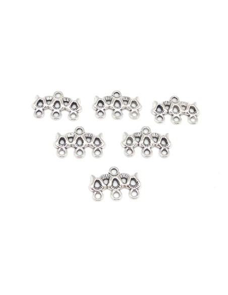 Embout multi rangs pour 3 fils en métal argenté