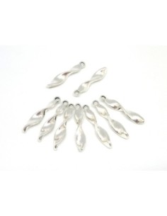 Breloque argenté pampille en métal tourbillon