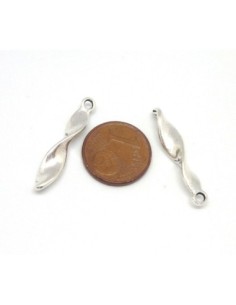 Breloque argenté pampille en métal tourbillon 2