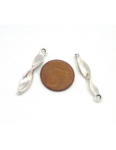 Breloque argenté pas chère pampille en métal tourbillon