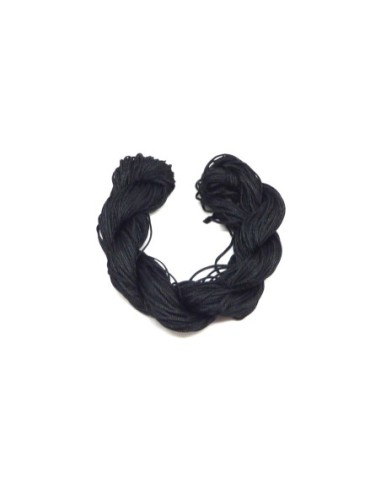Fil nylon tressé noir 0,8mm pour tressage