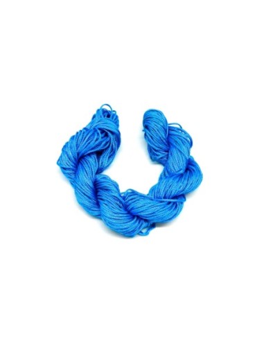 fil nylon tressé bleu électrique 0,8mm pour tressage bracelet wrap, shamballa , kumihimo,