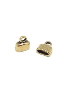 10 Embouts pour lanière de 6mm en métal doré pâle