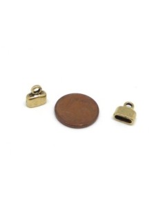 10 Embouts pour lanière de 6mm en métal doré pâle 2