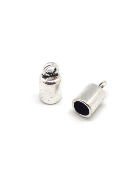Embout pour cordon de 5mm en métal argenté