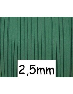 Cordon plat daim synthétique vert amande 2,5mm