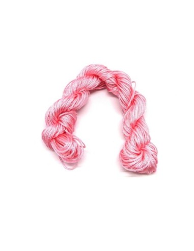 R-Echeveau de 29m de fil nylon tressé rose dragée 0,8mm pour tressage bracelet wrap, shamballa