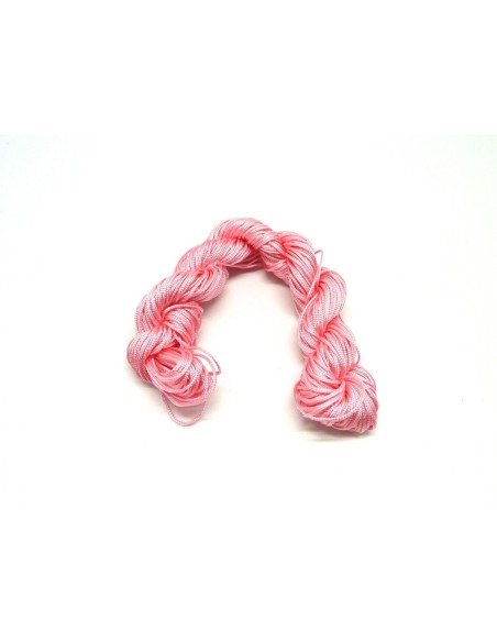 R-Echeveau de 29m de fil nylon tressé rose dragée 0,8mm pour tressage bracelet wrap, shamballa