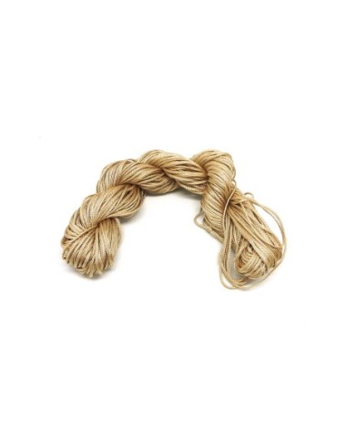 fil nylon tressé beige lin 0,8mm pour tressage bracelet wrap