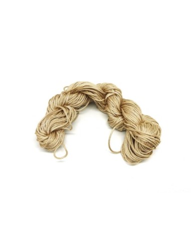fil nylon tressé beige lin 0,8mm pour tressage bracelet wrap