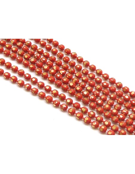 chaine bille corail et doré