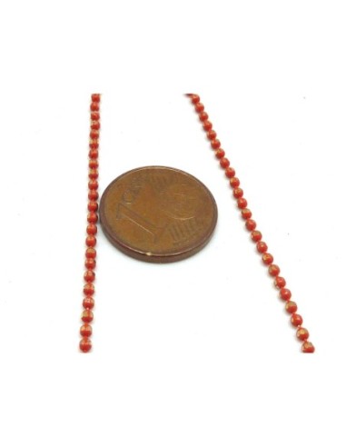 chaine bille corail et doré