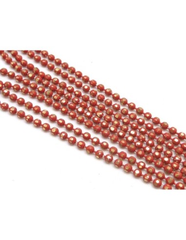 chaine bille corail et doré