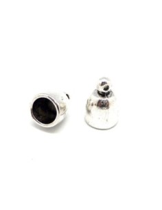 6 Embouts rond pour cordon de 6mm en métal argenté lisse...