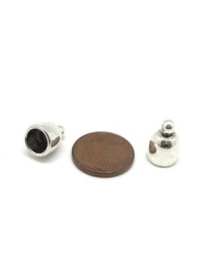 6 Embouts rond pour cordon de 6mm en métal argenté lisse... 2