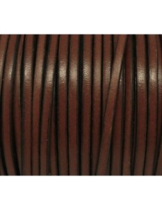 R-1m Lanière Cuir plat 3mm marron noisette foncé - CUIR... 2