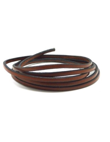 R-1m Lanière Cuir plat 3mm marron noisette...