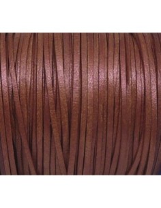 R-1m Lanière Cuir plat 2mm fin 2mm rose cuivré métallisé...