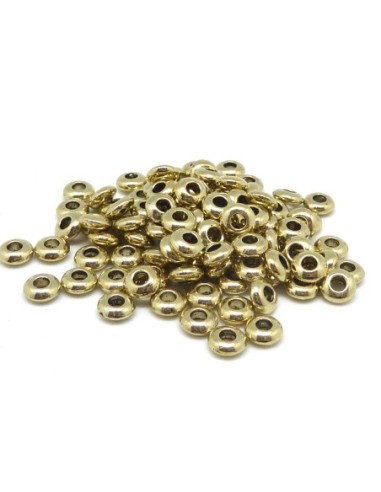 Perle fine 5mm en métal doré pâle pas chère