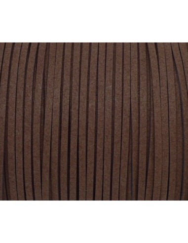 Cordon daim synthétique marron