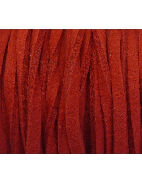 Lanière suédine rouge carmin 3mm
