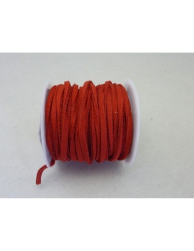 Lanière simili daim rouge carmin 3mm