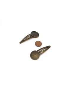 Barrette support cabochon 16mm en métal de couleur bronze 2