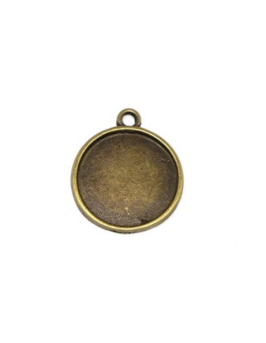 Support rond bronze pour cabochon de 16mm en métal de couleur bronze