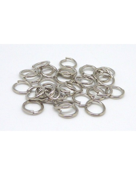 anneau de jonction en métal argenté 6mm x 1mm