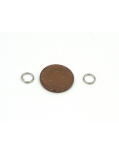 anneau de jonction en métal argenté 6mm x 1mm 2