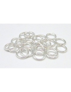 anneaux de jonction 7mm x 0,9mm en métal argenté brillant